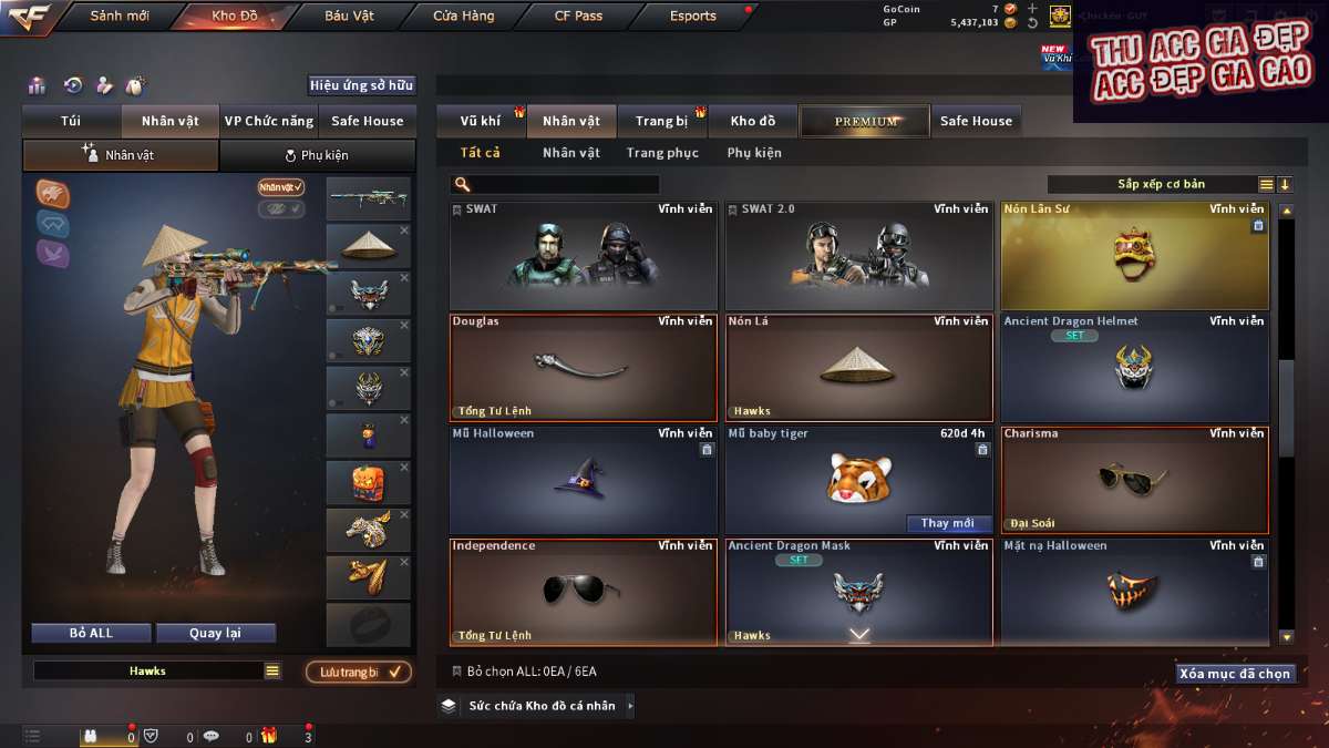 shop acc cf uy tin gia re